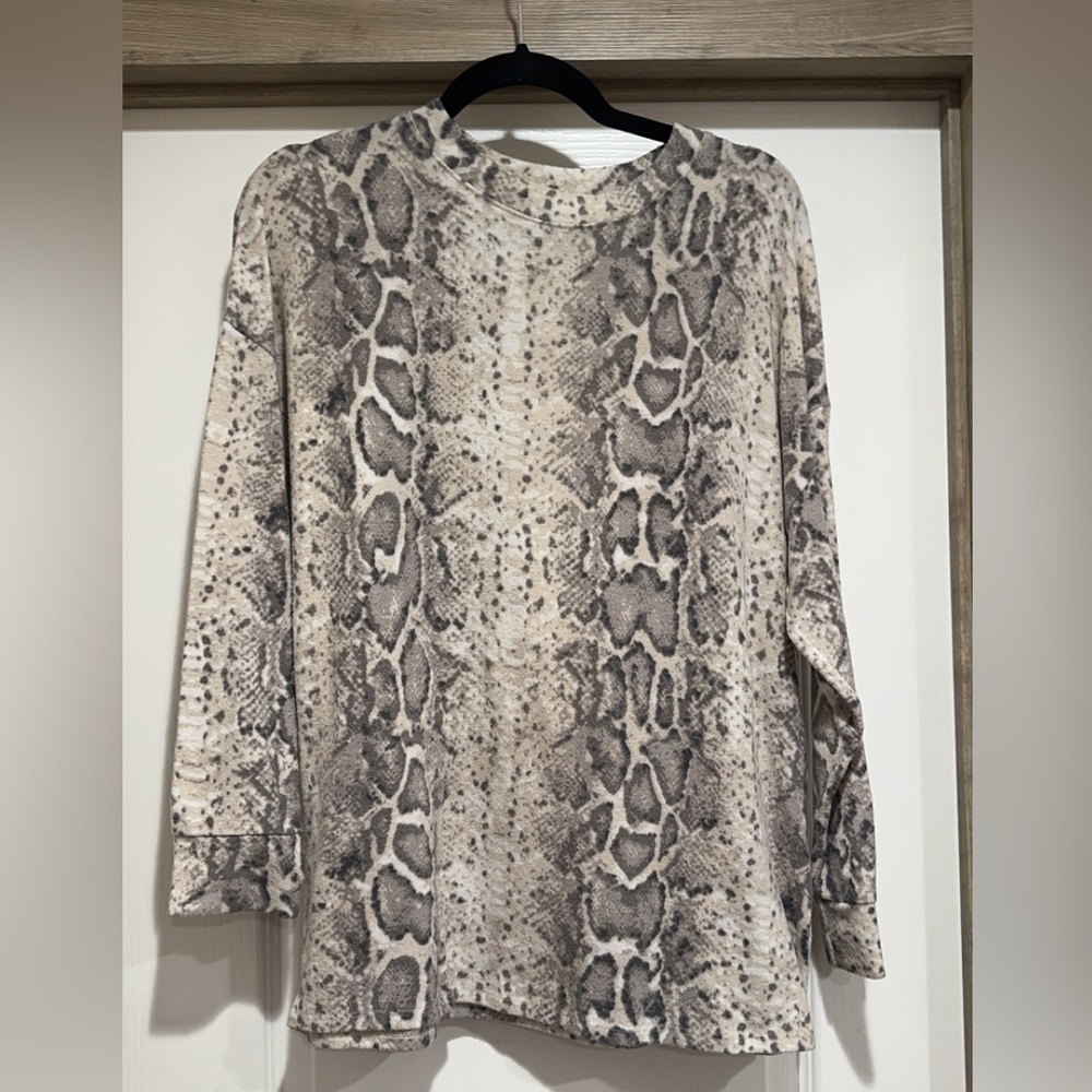 Snake Print Long Sleeve Top